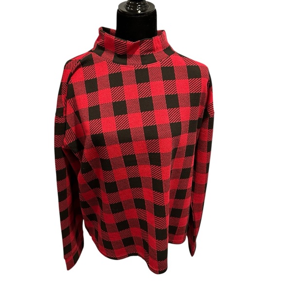 Women’s Scotch Plaid Long Sleeve Mock Neck Sweater Size Extra Large. Brand New. - Picture 1 of 10